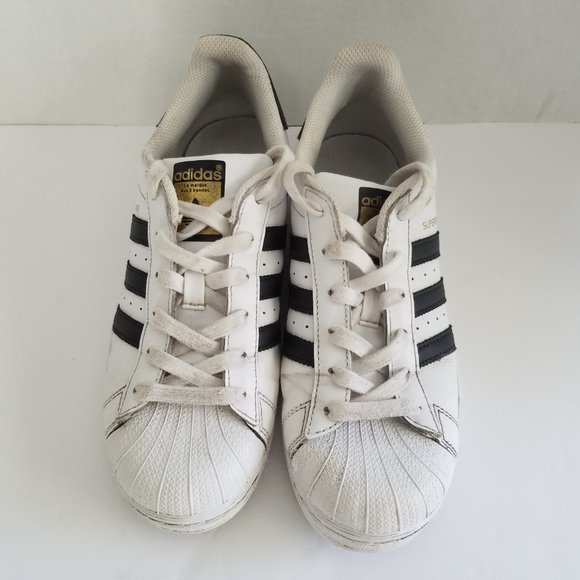 3 for $25 🌟🌟🌟Adidas Superstar White & Black Leather Trainers - Picture 4 of 8